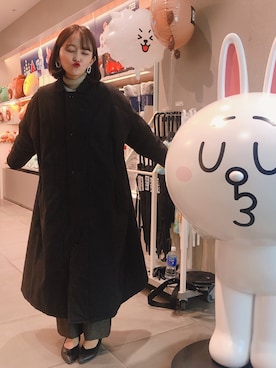 「アイテム（ステンカラーコート）」を使った、Bariさん（レディース・159cm・20代）の冬コーディネート