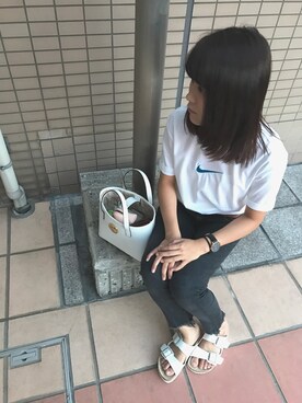 「BIRKENSTOCK（ビルケンシュトック）の【WEB限定】BIRKENSTOCK/ビルケンシュトック　アリゾナ（サンダル）」を使った、さよさん（レディース・154cm）の夏コーディネート