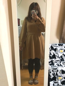 「one after another NICE CLAUP（ワンアフターアナザーナイスクラップ）のアイテム（タンクトップ）」を使った、たぬぽんさん（レディース・157cm）の冬コーディネート