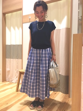 「Samansa Mos2 blue（サマンサモスモスブルー）のアイテム（アクセサリー）」を使った、yyukiさん（レディース・164cm）の夏コーディネート