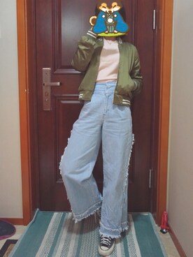 「SNIDEL（スナイデル）のアイテム（ノーカラージャケット）」を使った、- MirrorMoon-さん（レディース・160cm）の春コーディネート