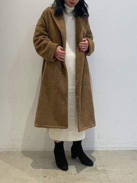 「アイテム（チェスターコート、イエロー系）」を使った、sorさん（レディース・158cm）の秋コーディネート