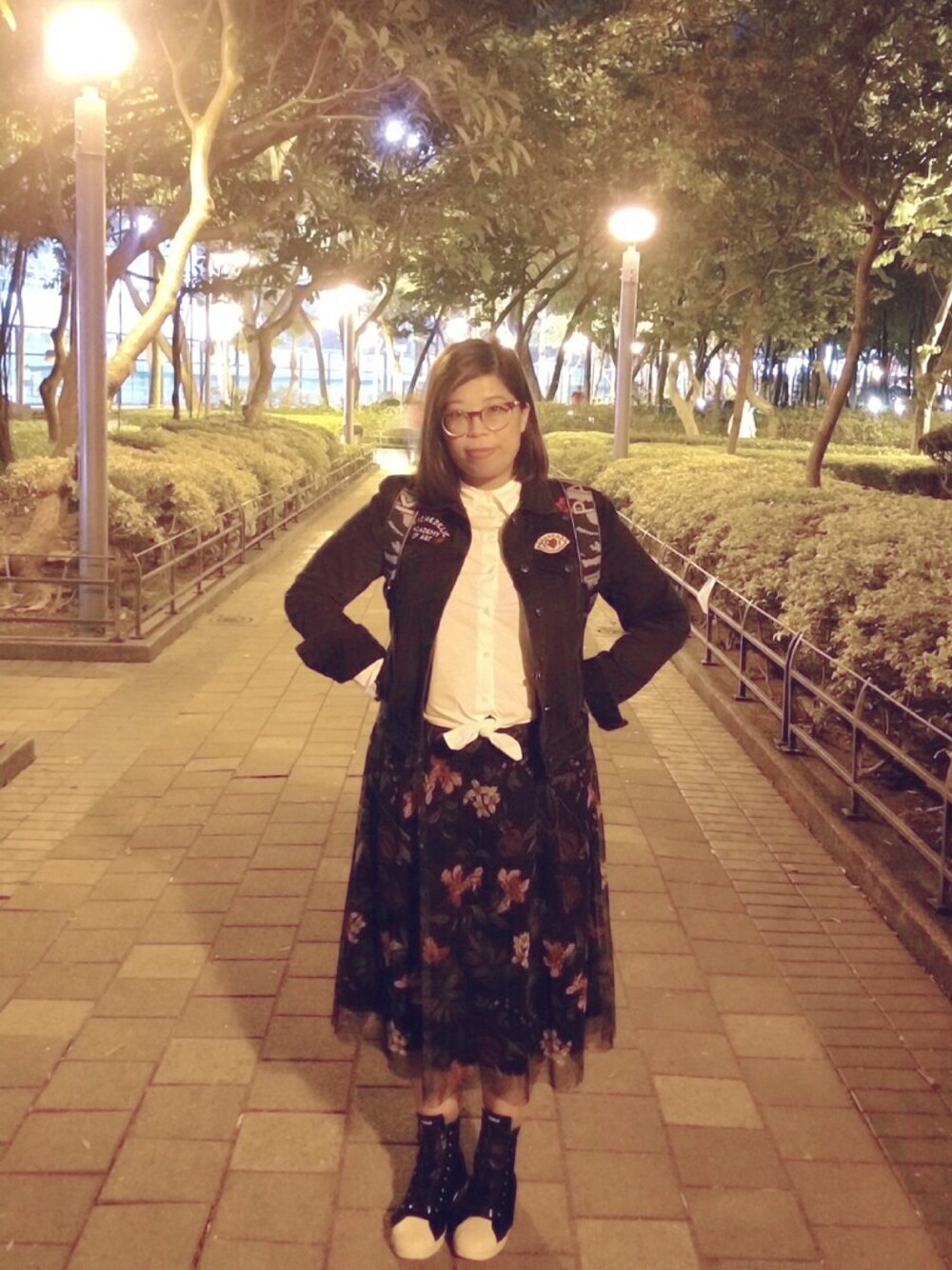 「FOREVER 21のアイテム（デニムジャケット、ブラック系）」を使った、groon🌱さん（レディース・162cm）の冬コーディネートの1枚目の写真