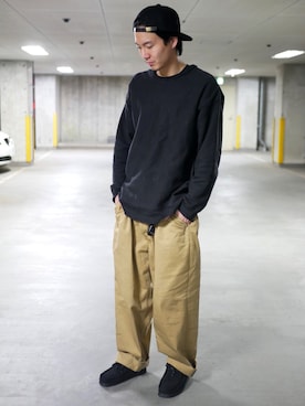 「Graphpaper（グラフペーパー）のアイテム（チノパンツ）」を使った、M T Iさん（メンズ・173cm）の冬コーディネート