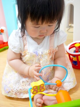 「sense of wonder（センスオブワンダー）のアイテム（トップス）」を使った、ひなまりさん（キッズ・70cm）の夏コーディネート