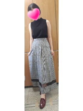 「Marjorie（マージョリー）のアイテム（スカート、グレー系）」を使った、Hs.cさん（レディース・166cm）の夏コーディネート