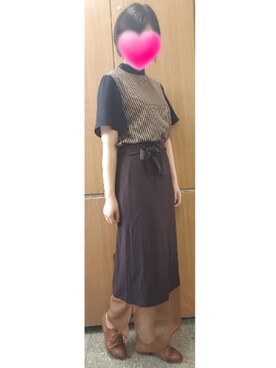 「dresseumのアイテム（その他トップス、ブラック系）」を使った、Hs.cさん（レディース・166cm）の夏コーディネート