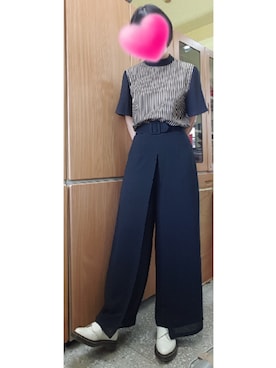 「dresseumのアイテム（その他トップス、ブラック系）」を使った、Hs.cさん（レディース・166cm）の夏コーディネート