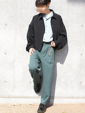「HARE（ハレ）のアイテム（キーケース/キーアクセサリー、ブラック系）」を使った、YU (相互)さん（メンズ・166cm）の春コーディネート