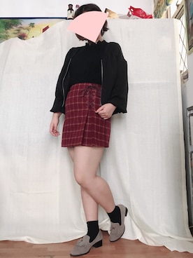「NICE CLAUP（ナイスクラップ）のアイテム（スタジャン）」を使った、Candiceさん（レディース・166cm）の秋コーディネート