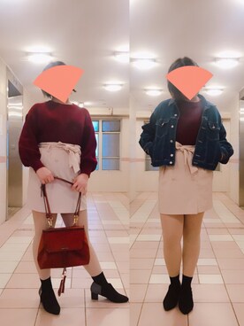 「skirt」｜「アイテム（デニムジャケット）」を使った、Candiceさん（レディース・166cm）の冬コーディネート