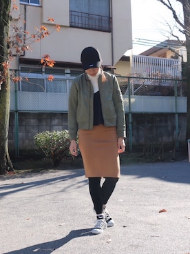 「vetements」｜「アイテム（ブルゾン）」を使った、まこさん（レディース・164cm）の冬コーディネート
