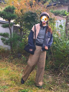 「おさげ」｜「アイテム（ジャケット/アウター）」を使った、おゆきさん（レディース・166cm）の秋コーディネート