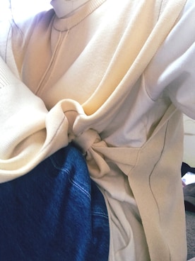 「LOWRYS FARM（ローリーズファーム）のCONEハイライズワイドデニム　800874（デニムパンツ）」を使った、77さん（レディース・160cm）の秋コーディネート