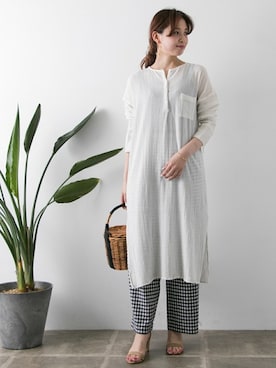 「URBAN RESEARCH（アーバンリサーチ）のアイテム（チュニック）」を使った、NAGASE RIRIKAさん（レディース・160cm）の夏コーディネート