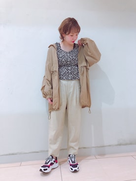 「w closet（ダブルクローゼット）のアイテム（その他アウター）」を使った、Yuki Noguchiさん（レディース・168cm）の春コーディネート