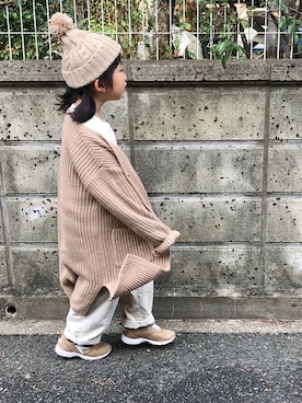 「ロングカーディガン」｜hina さん（キッズ・110cm）の秋コーディネート