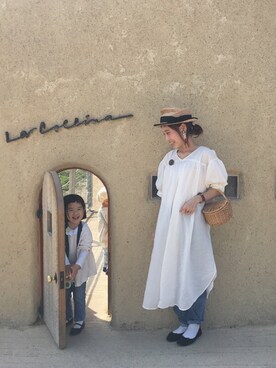 「MAISON DE REEFUR（メゾンドリーファー）のアイテム（帽子）」を使った、yuriaさん（キッズ・90cm）の春コーディネート