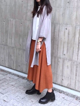 「gray」｜「アイテム（その他アウター）」を使った、LAND_lifestyleさん（レディース・166cm）の春コーディネート