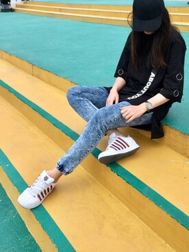 「アイテム（スリッポン、その他）」を使った、LAND_lifestyleさん（レディース・166cm）の春コーディネート