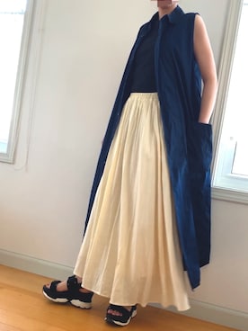 「moment+」｜「アイテム（ワンピース/ドレス）」を使った、秋桜さん（レディース・156cm）の春コーディネート