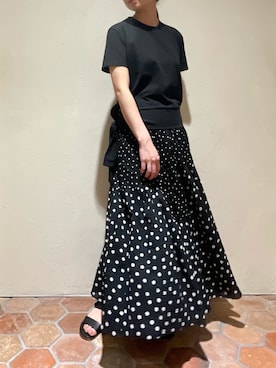「ドット柄スカート」｜mayuko.iさん（レディース・162cm）の春コーディネート