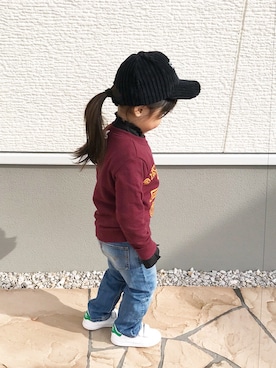 「コーデュロイキャップ」｜kaoooyunaさん（キッズ・100cm）の冬コーディネート