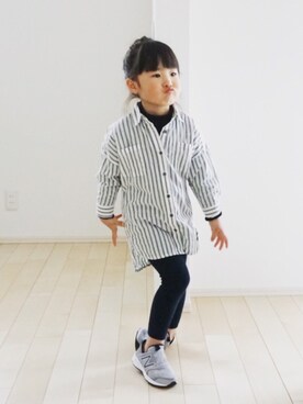 「next（next）のアイテム（シャツワンピース）」を使った、kaoooyunaさん（キッズ・100cm）の春コーディネート