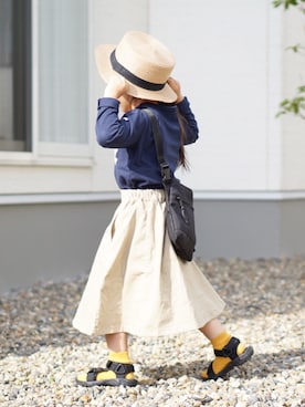 「Lee（リー）のアイテム（Tシャツ/カットソー）」を使った、kaoooyunaさん（キッズ・100cm）の春コーディネート