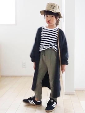 「ラウンドバッグ」｜「アイテム（帽子）」を使った、kaoooyunaさん（キッズ・110cm）の春コーディネート