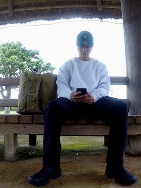 「Carhartt WIP（カーハートダブリューアイピー）のアイテム（スウェット）」を使った、S.1989さん（メンズ・172cm）の冬コーディネート