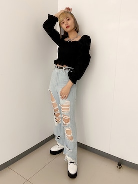 「WC（ダブル シー）のアイテム（アクセサリー）」を使った、エリーさん（レディース・155cm）の秋コーディネート