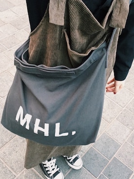 「MHL.」｜「アイテム（オールインワン・サロペット）」を使った、タカハシさん（レディース・152cm）の冬コーディネート