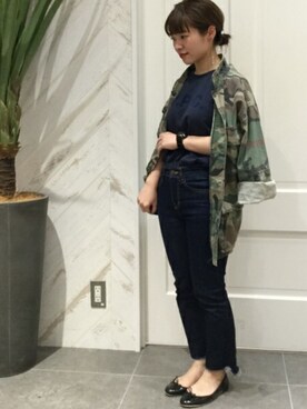 「ROTHCO（ロスコ）のアイテム（ブルゾン）」を使った、JOURNAL STANDARD relume立川店レディーススタッフさん（レディース・149cm）の秋コーディネート