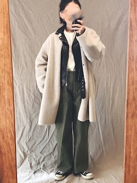 「JOURNAL STANDARD relume（ジャーナルスタンダード　レリューム）のアイテム（ムートンコート）」を使った、虚構さんさん（レディース・154cm）の冬コーディネート