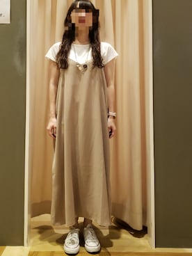 「CONVERSE（コンバース）のCONVERSE NEXTAR 110 OX（スニーカー）」を使った、harumiさん（レディース・154cm）の夏コーディネート