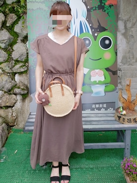 「H&M（エイチ・アンド・エム）のアイテム（かごバッグ）」を使った、harumiさん（レディース・154cm）の夏コーディネート
