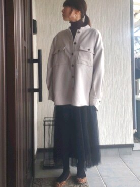 harumi使用「ELENCARE DUE（・ELENCARE DUE ビックシャツ＊）」的時尚穿搭