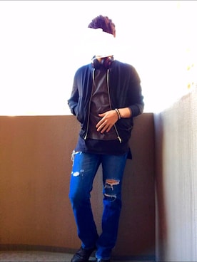 「COMME CA ISM（コムサイズム）のアイテム（ブルゾン）」を使った、Kさん（メンズ・185cm）の春コーディネート