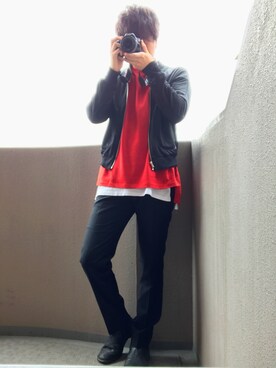 「COMME CA ISM（コムサイズム）のアイテム（ブルゾン）」を使った、Kさん（メンズ・185cm）の春コーディネート