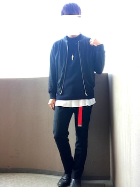 「COMME CA ISM（コムサイズム）のアイテム（ブルゾン）」を使った、Kさん（メンズ・185cm）の春コーディネート