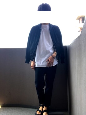 「COMME CA ISM（コムサイズム）のアイテム（ブルゾン）」を使った、Kさん（メンズ・185cm）の夏コーディネート