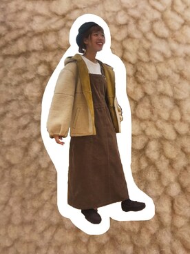 「Samansa Mos2 blue（サマンサモスモスブルー）のアイテム（ハンチング/ベレー帽）」を使った、わっこさん（レディース・153cm）の秋コーディネート