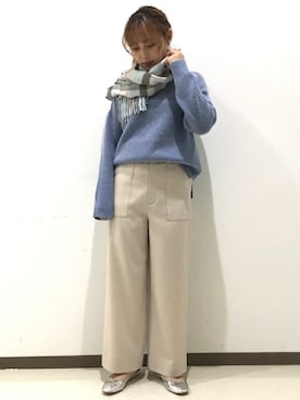「SHIPS」｜「アイテム（バレエシューズ）」を使った、吉田さん（レディース・158cm）の秋コーディネート