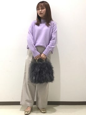 「SHIPS」｜「アイテム（バレエシューズ）」を使った、吉田さん（レディース・158cm）の冬コーディネート