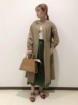 「SHIPS（シップス）のアイテム（トレンチコート）」を使った、吉田さん（レディース・158cm）の春コーディネート
