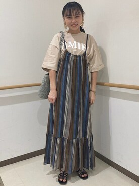 「SHIPS（シップス）のアイテム（サンダル）」を使った、吉田さん（レディース・158cm）の春コーディネート