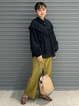 「marco masi（マルコマージ）のアイテム」を使った、吉田さん（レディース・158cm）の春コーディネート