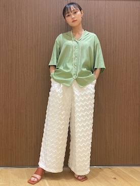 「SHIPS（シップス）のアイテム（ネックレス）」を使った、吉田さん（レディース・158cm）の夏コーディネート