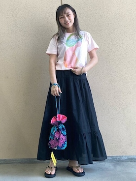 「SHIPS（シップス）のアイテム（スカート）」を使った、吉田さん（レディース・158cm）の夏コーディネート